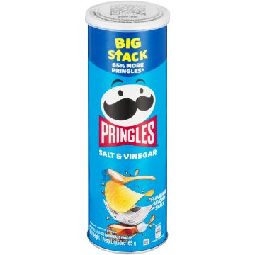 PRINGLES POTATO CHIPS SALT&VINEGAR 165G