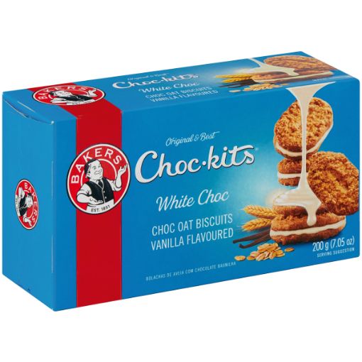 BAKERS WHITE CHOC-KITS 200G