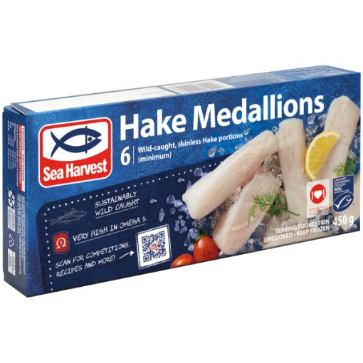 SEA HARVEST HAKE MEDALLIONS 450G