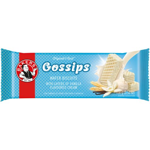 BAKERS GOSSIP VANIL WAFER 100G