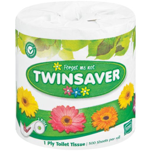 TWINSAVER TOILET ROLL 1PLY WHITE