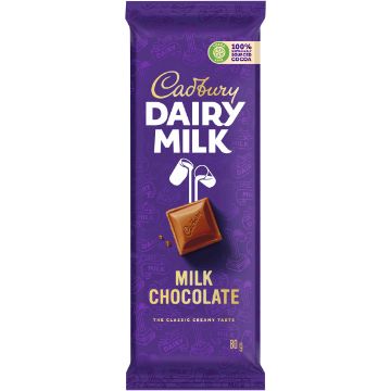CADBURY DAIRY MILK CHOC SLAB 80G