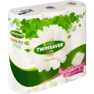 TWINSAVER TOILET ROLL2PLY LUX WHT