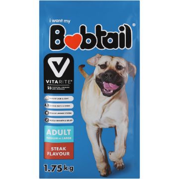 BOBTAIL DOG FOOD MED LARGE DOG STEAK 1.75KG
