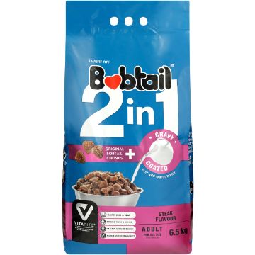 BOBTAIL DOG FOOD ADULT GRAVY C/STEAK 6.5KG