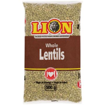 LION LENTILS DRIED WHOLE 500G