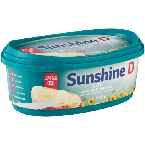 SUNSHINE D LITE MED FAT SPREAD TUB 500G