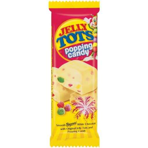 JELLY TOTS WHT CHOC POPP CANDY SLAB 80G