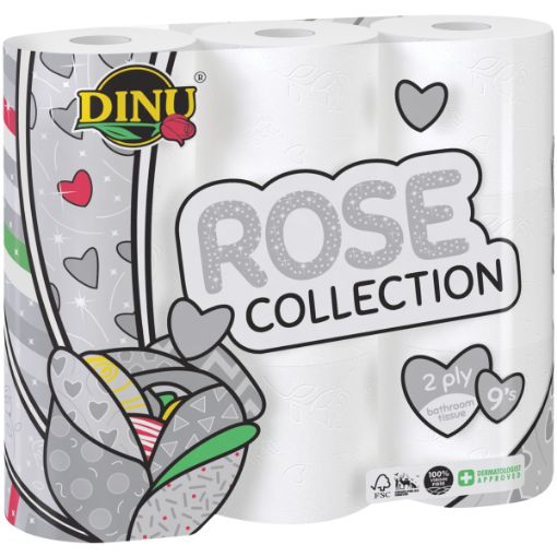 DINU TOILET PAPER WHITE ROSE TOILET ROLLS 2PLY