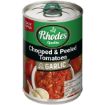 RHODES CHOPPED PEELED TOM W GARLIC 410G