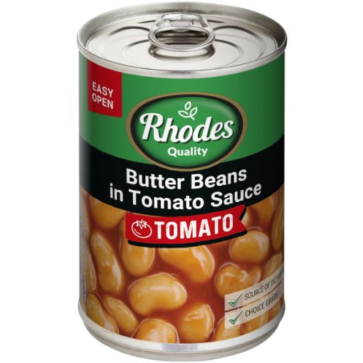 RHODES BUTTER BEANS IN TOM/SAUCE 400G