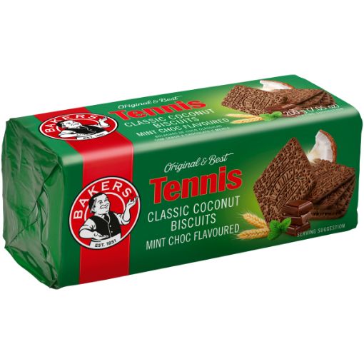 BAKERS TENNIS BISCUIT CHOC MINT 200G
