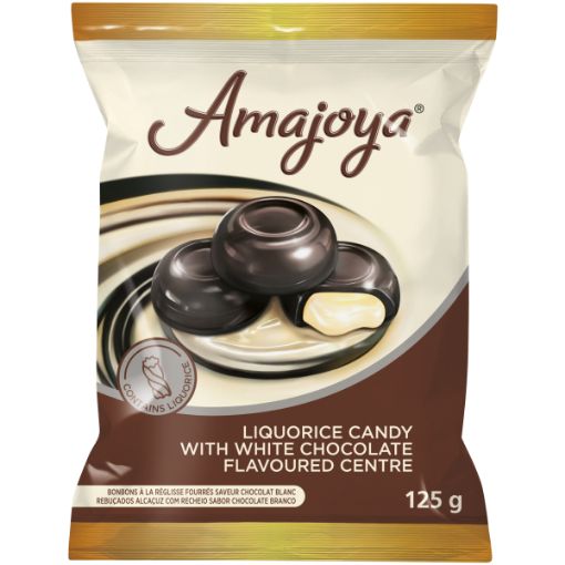 AMAJOYA LIQUORICE WHITE CHOC 125G