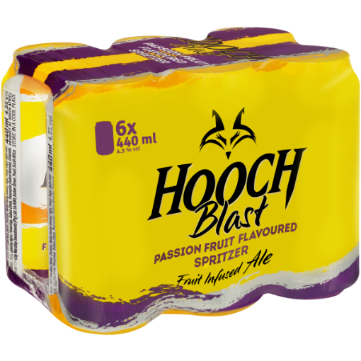 HOOCH BLAST CAN PASSION FRUIT  6 x 440ML x 6
