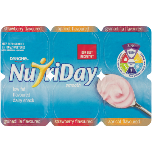 DANONE YOGHURT NUTRIDAY L/F SM ST/GR/APR  1 x EACH