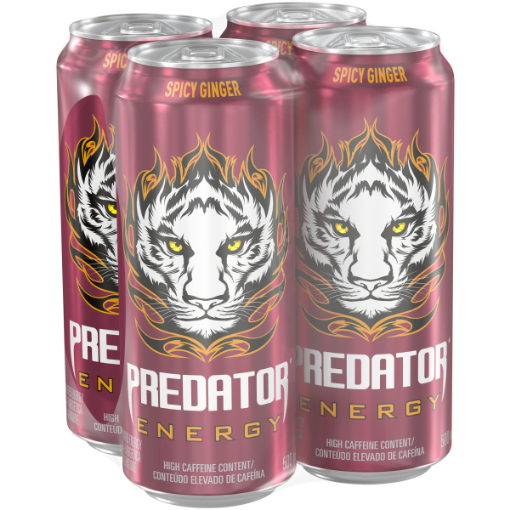 PREDATOR ENERGY DRINK SPICY GINGER  4 x 500ML x 4