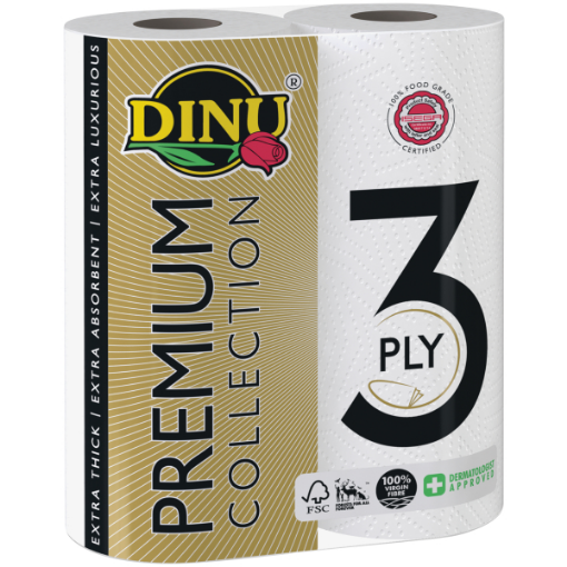 DINU PREMIUM HOUSEHOLD TOWELS 3PLY WHITE  1 x EACH