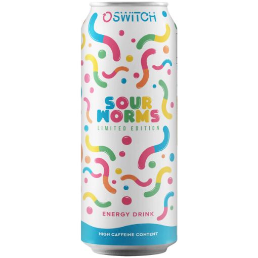 SWITCH ENERGY DRINK SOUR WORMS  1 x 500ML
