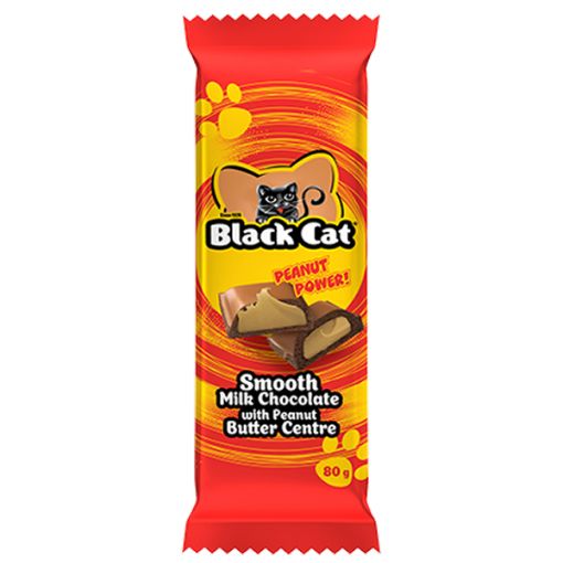 BLACK CAT MILK CHOC SLAB P/BUTTER  1 x 80G